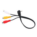 High speed 90degree 3.5mm male jack to 3 RCA female plug adapter audio convertJR