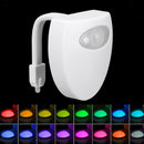 Rechargeable 16-Color Motion Sensor LED Toilet Light with Waterproof Design