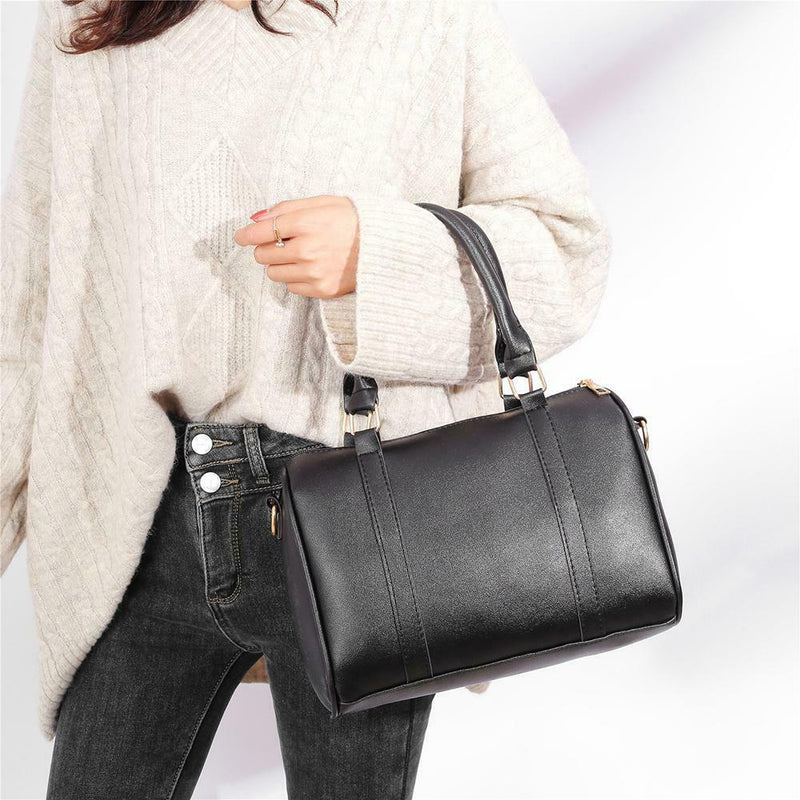 5pcs/set Leather Women Shoulder Bag Pure Color Large Handbag Clutch Card Holder