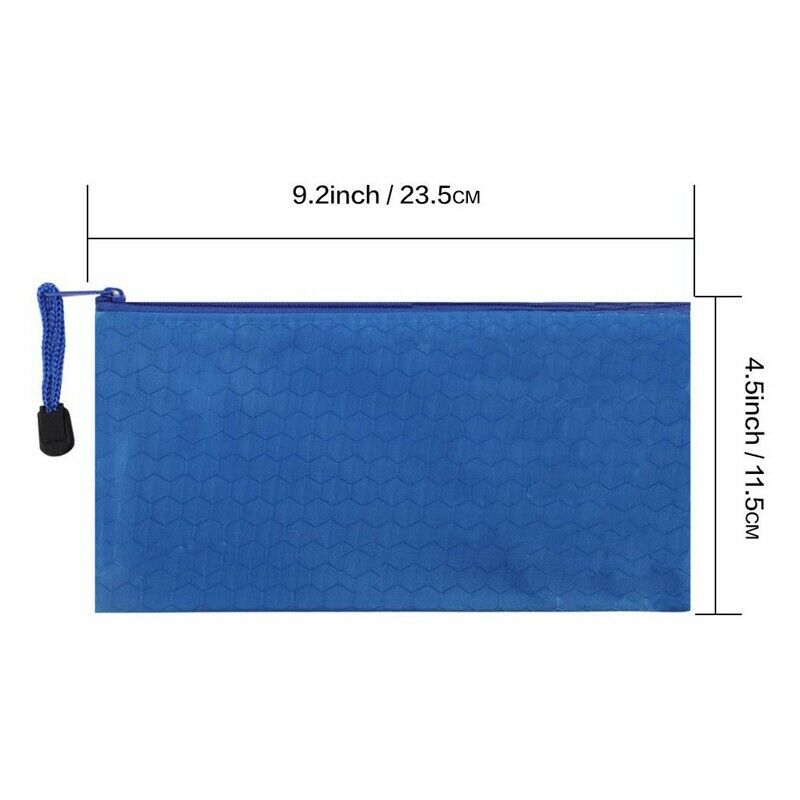 24Pcs Zipper Waterproof File Bag Pencil Pouch Pen Case, for Office Supplies V5V1