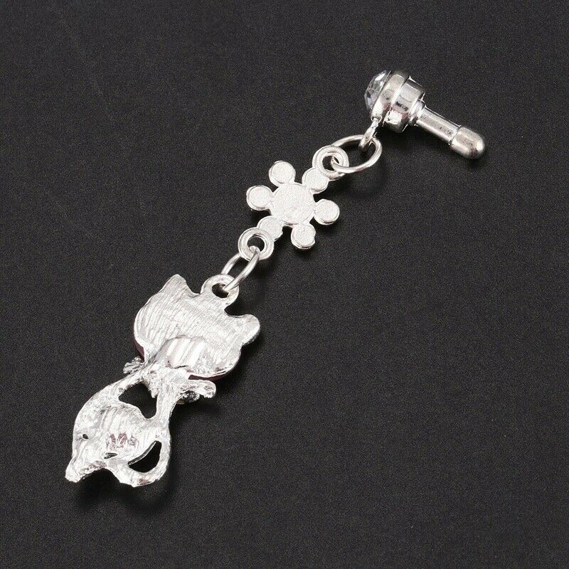 3.5mm Jack Cat Crystal Dust Plug Pink P9I2