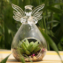 Set of 2Cute Clear Glass Angel Shape Flower Plant Hanging Vase Wedding Deco L9M5