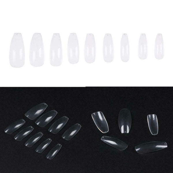 500pcs Pro False Nail Tips Square Head Full Cover Clear DIY Manicure Tips