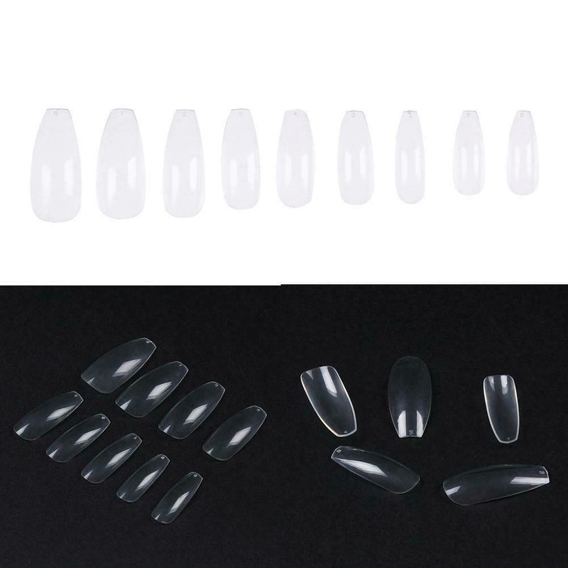 500pcs Pro False Nail Tips Square Head Full Cover Clear DIY Manicure Tips
