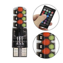 2PCS T10 COB RGB LED 6SMD Car Wedge Side Multicolor Light Bulbs w/Remote Cont JR