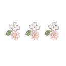 10x ENAMEL FLATBACK BUTTON FLOWER EARRINGS FINDING ORNAMENTS EMBELLISHMENTS
