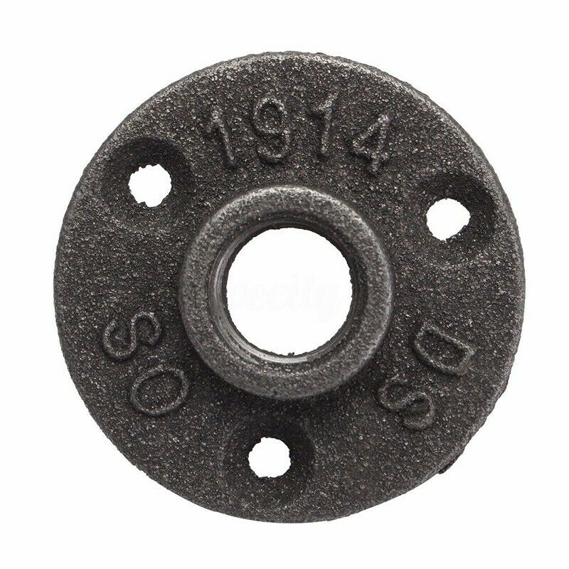 1/2 inch Three Holes Black Iron Flange Pipe Floor Fitting Threaded Wall Mou L4X7