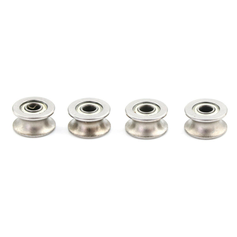 4PCS 4*13*7MM 624UU HCS U Groove Guide Pulley Rail Ball Bearings Wheel Tj