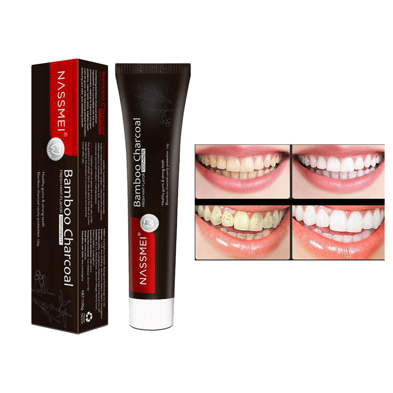 Fluoride Free Activated Charcoal Teeth Whitening Toothpaste Freshens Breath