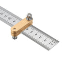 Steel Ruler Positioning Block Woodworking Scribe Drawing Mark Line Gauge