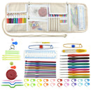 63Pcs Portable Crochet Hooks Needles DIY Craft Set Knitting Yarn Organizer Kit E