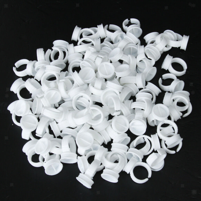100pcs Disposable Adhesive Tattooing Ink Cups Pigment Holder Ring Large