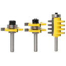 Router Bit Set, 3Pcs 1/4-Inch Shank Tongue And Groove Router Bit And Revers