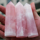 80-110mm 100% Natural Rock Pink ROSE Quartz Crystal Stone Point Healing Wand New