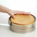 1Pcs Adjustable Round Stainless Steel Mousse Cake Ring Mold Layer Slicer Cutter
