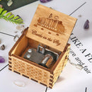 Retro Wooden Hand Cranked Music Box Kids Child Birthday Gift Home Ornaments