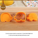 3pcs Sushi Rice Balls Mold Kid Bear Elephant Fish Shape DIY Cooking Kitchen Tool