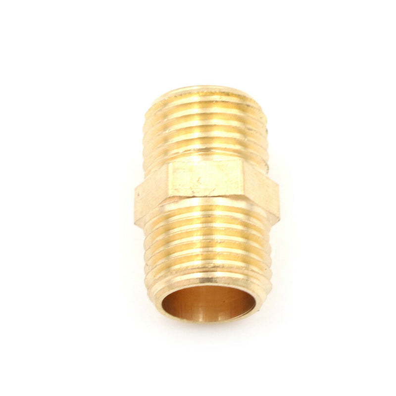 Metal Solid Brass 1/4" PT Male Thread Water Hose Pipe Straight Connector Gw