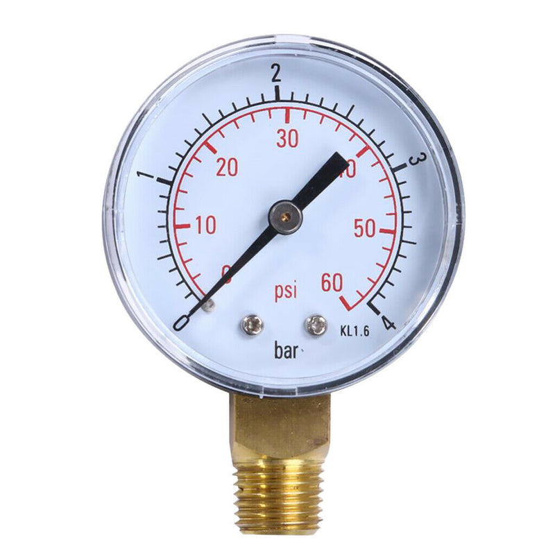 0 - 60 PSI Water Pressure Gauge Hydraulic Pressure Gauge 1/4'' Pipe Thread