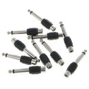 10 Pcs RCA Female Jack To 6.35mm 1/4" Male Mono Plug Audio Adapter Connector FU