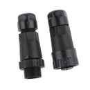 3 Pins Male Plug Female Socket Power Connector 15A IP6 Waterproof Black