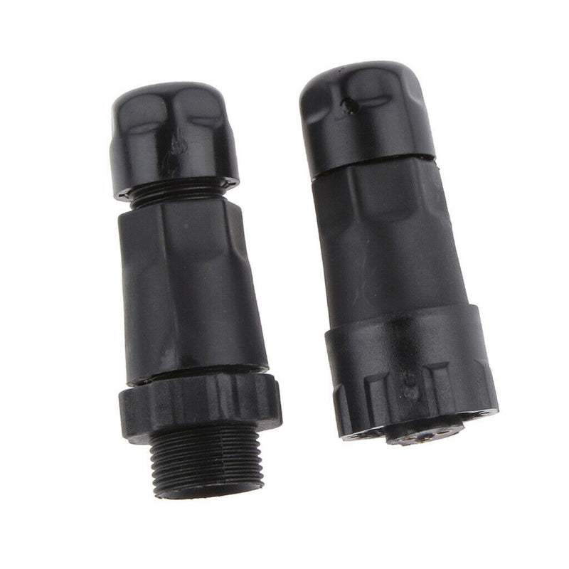 3 Pins Male Plug Female Socket Power Connector 15A IP6 Waterproof Black