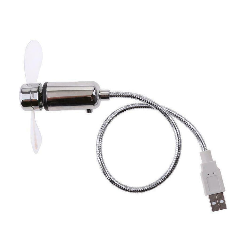 1* USB fans Mini Time and Temperature Display Creative Gift with LED Light J7T0