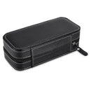 2 Grids PU Leather Travel Watch Storage Case Zipper Wristwatch Box Organize