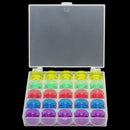 25 pcs New Empty Plastic Bobbins Spool For Sewing Machine With Storage Case