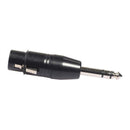 3 Pin XLR Female To 6.35mm TRS Male Stereo Plug-In Audio Adapter