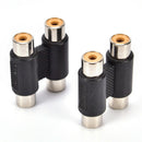 Double 2 * Rca Phono Coupler Female To Female Audio Video Adaptor Connector Kw