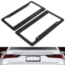 2pcs Carbon Fiber Pattern Car License Plate Frames Tag Covers (Black)