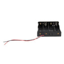 Black 4 x 3.7V 18650 Pointed Tip Batteries Battery Holder Case w Wire Leads I2U2