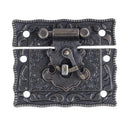 Wood Case Chest Box Rectangle Clasp Closure Hasp Latches Bronze Tone I5B2