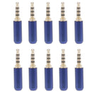 10 Pcs Male to Jack 3.5mm 1/8" Mini Audio Plug Male Stereo Adaptor DIY Soldering