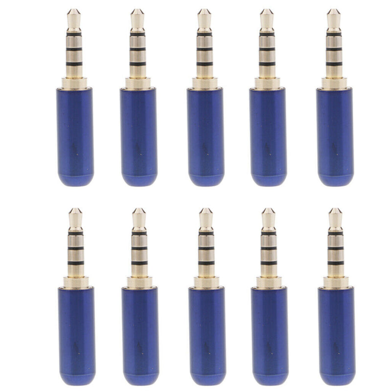 10 Pcs Male to Jack 3.5mm 1/8" Mini Audio Plug Male Stereo Adaptor DIY Soldering