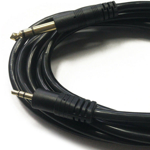 3.5mm Male to 1/4inch 6.35mm Stereo Male Plug Adapter Cable Mic Aux Cable-2 N2Y9