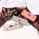 Fashion Floral Cloth Lipstick Case Holder With Mirror Inside & Snap-On Closur ME