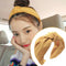 Women Headband Knot Solid Wide-brimmed Fabric Hair Accessories (Yellow)