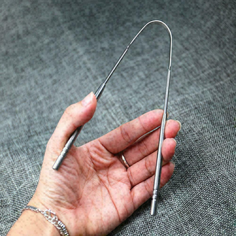 Stainless Steel Tongue Cleaner Scraper Oral Hygiene Bad Breath Care Health V4L1