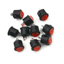10Pcs 16mm Round Boat Rocker Switches Mini 2Pin ON-OFF Rocker Switches3A/250V M&