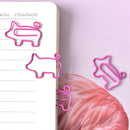 4X Pig Pink Bookmark Paper Clip School Office Supply Escolar Gift Stationery Gw