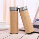 Natural Bamboo 500Ml Stainless Steel Liner Vacuum Flask Insulation Bottle B