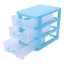 Mini translucent Drawer type plastic Storage Boxï¼ˆBlue 3 Layersï¼‰