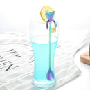 7Pcs Cute Bear Spoon Long Handle Spoons Flatware Coffee Drinking Tools Kitc K4B8