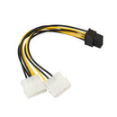 18cm 8(6+2) Pin to Dual 4 Pin Graphics Video Card Power Cord Adapter Cable