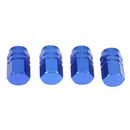 4pcs/Set Blue Wheel Tyre Tire Valve Stems Air Dust Cover Screw Caps Car Truck