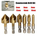 6x Durable 90 Degree HSS Chamfer Cutter Bit Chamfering Countersink Drill Bits uu