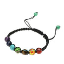 Unisex 7 Chakra Healing Balance Beaded Bracelet Lava Yoga Reiki Prayer Stone