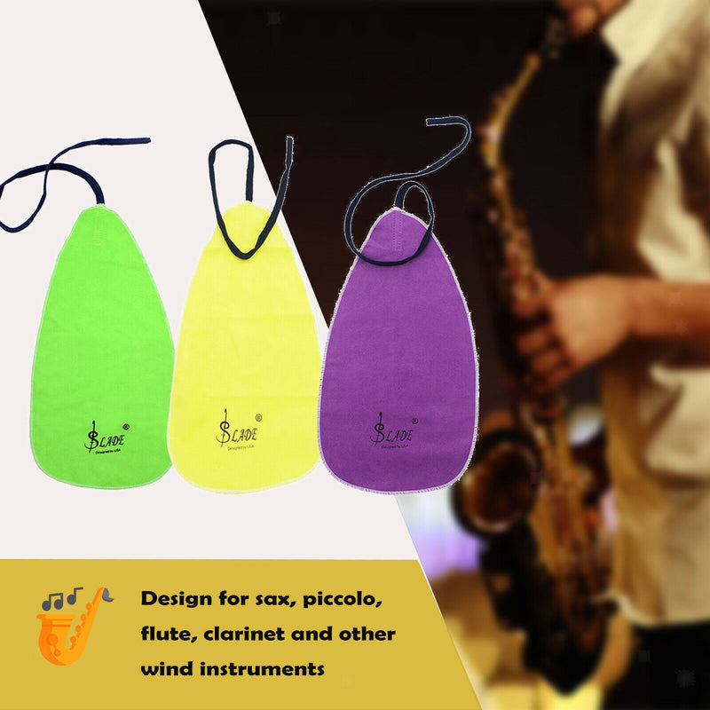 3 Pieces of Saxophone Interior Cleaning Cloth for Clarinet, Saxophone, Flute And